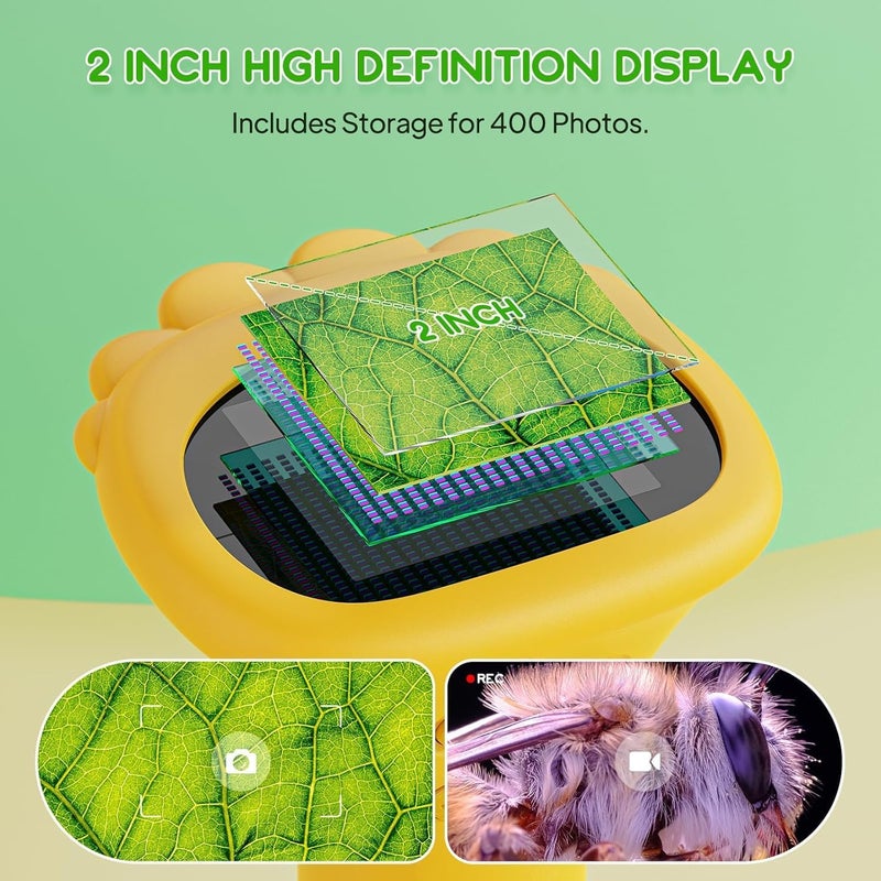 Ashfly Kids Microscope - 1000X Portable Microscope for Kids, Photo & Video Miniscope Pocket Microscope Gifts, 2'' Digital Screen | Ideal for Boys Girls Age 3-12 - Image 2
